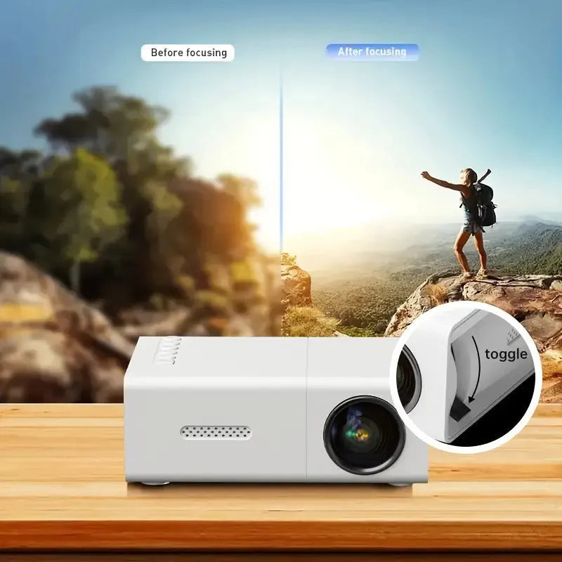 M100 Mini Projector in black or white colour with 100-inch projection capability and UK British Standard plug