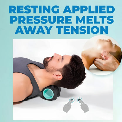 Black YBS cervical massager, 12.5 cm x 11.1 cm, PU and ABS for neck thumb pressure relief