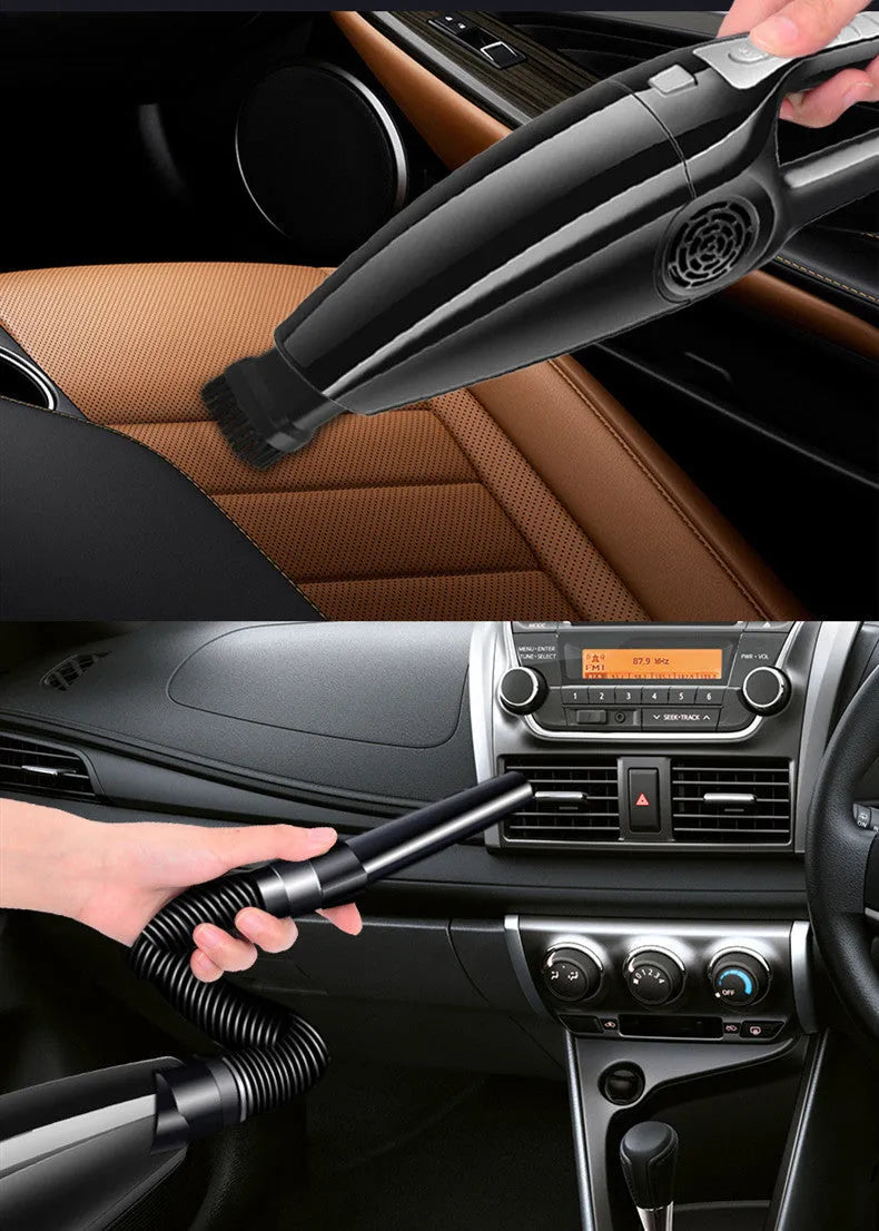 Black and orange Hypa car vacuum cleaner with cigarette lighter plug for 12V sockets
