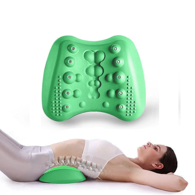 Butterfly-shaped lumbar support pillow with magnetic therapy nodes for back pain relief