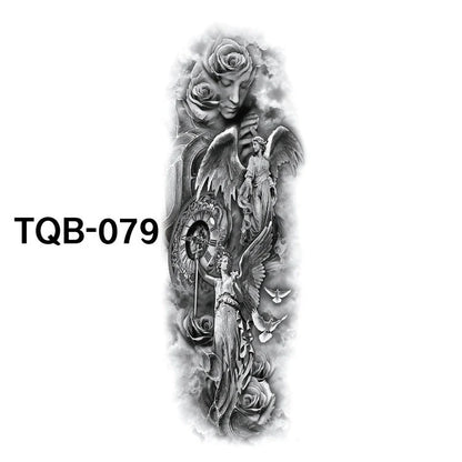 Waterproof full arm tattoo sticker with vibrant designs for temporary body art