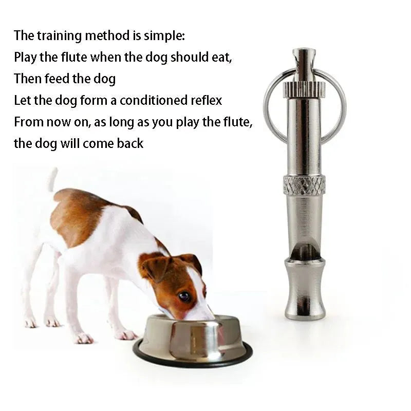 Metallic brass ultrasonic adjustable dog whistle for training with pitch control nut