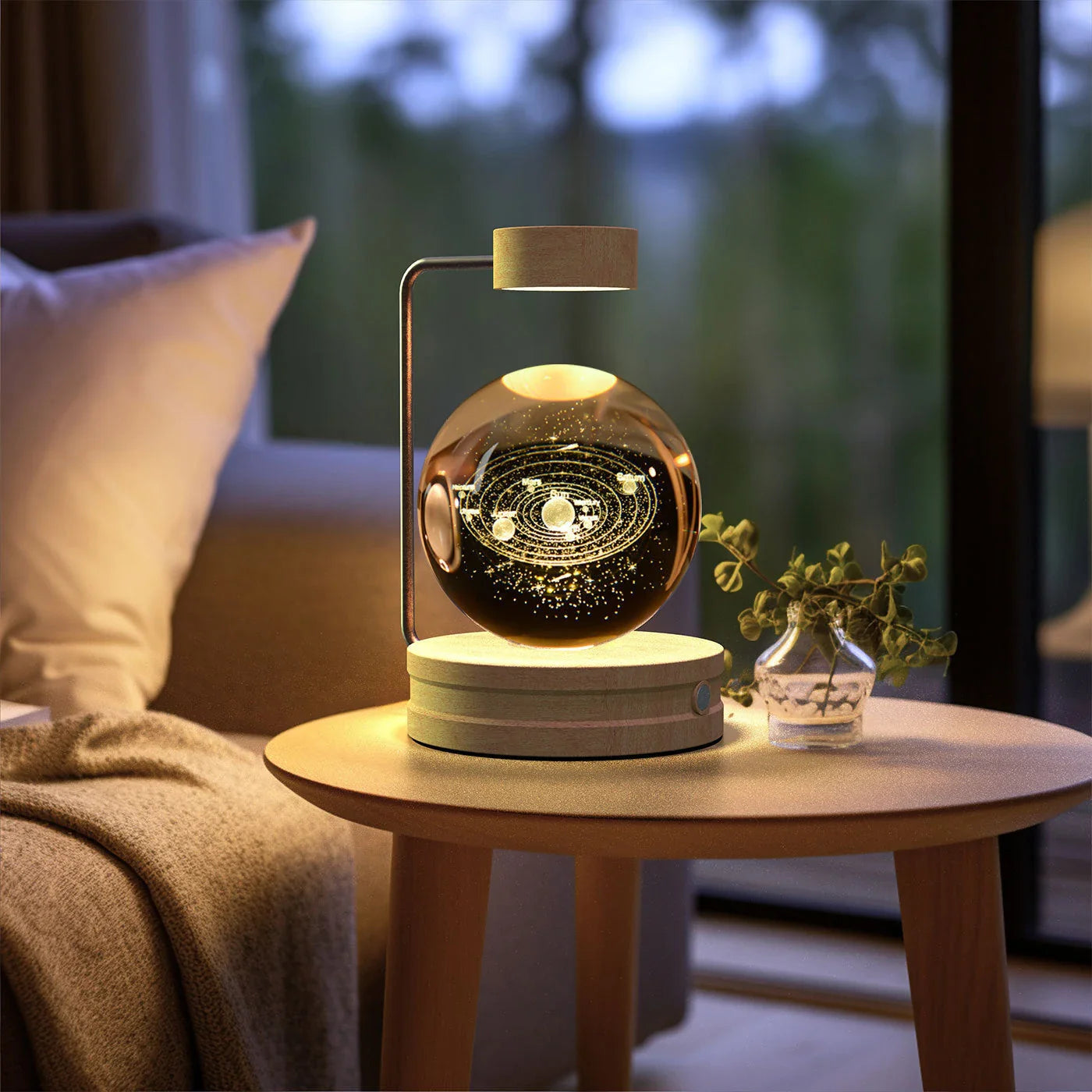 Dazzling crystal ball nightlight with captivating cosmic designs, creating a warm, soothing ambiance in your home