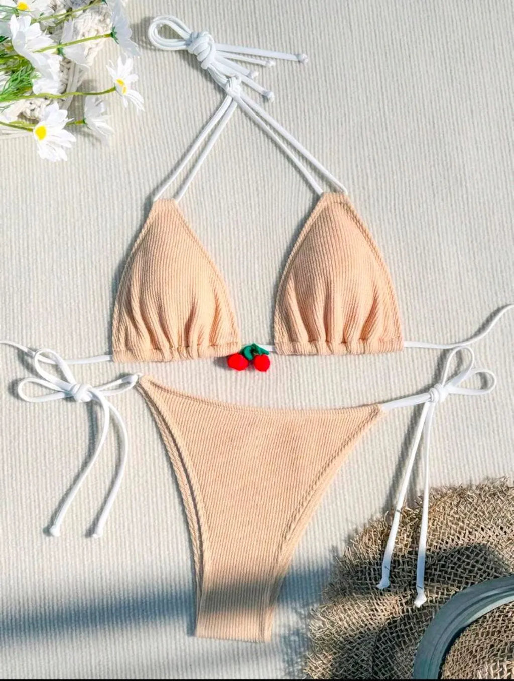 Solid colour backless bikini swimsuit in high elasticity nylon fabric for swimming