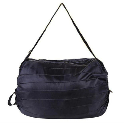 Foldable tote bag made of durable 210D Oxford cloth, featuring a versatile design that transitions from compact to spacious for everyday use in the United States