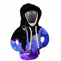 Blue cloth gear shift knob hoodie cover shown on a car gear lever.