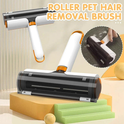 Versatile pet hair removal brush made of durable ABS material, with a push-and-pull motion for effortless cleaning on clothes, furniture, and other surfaces