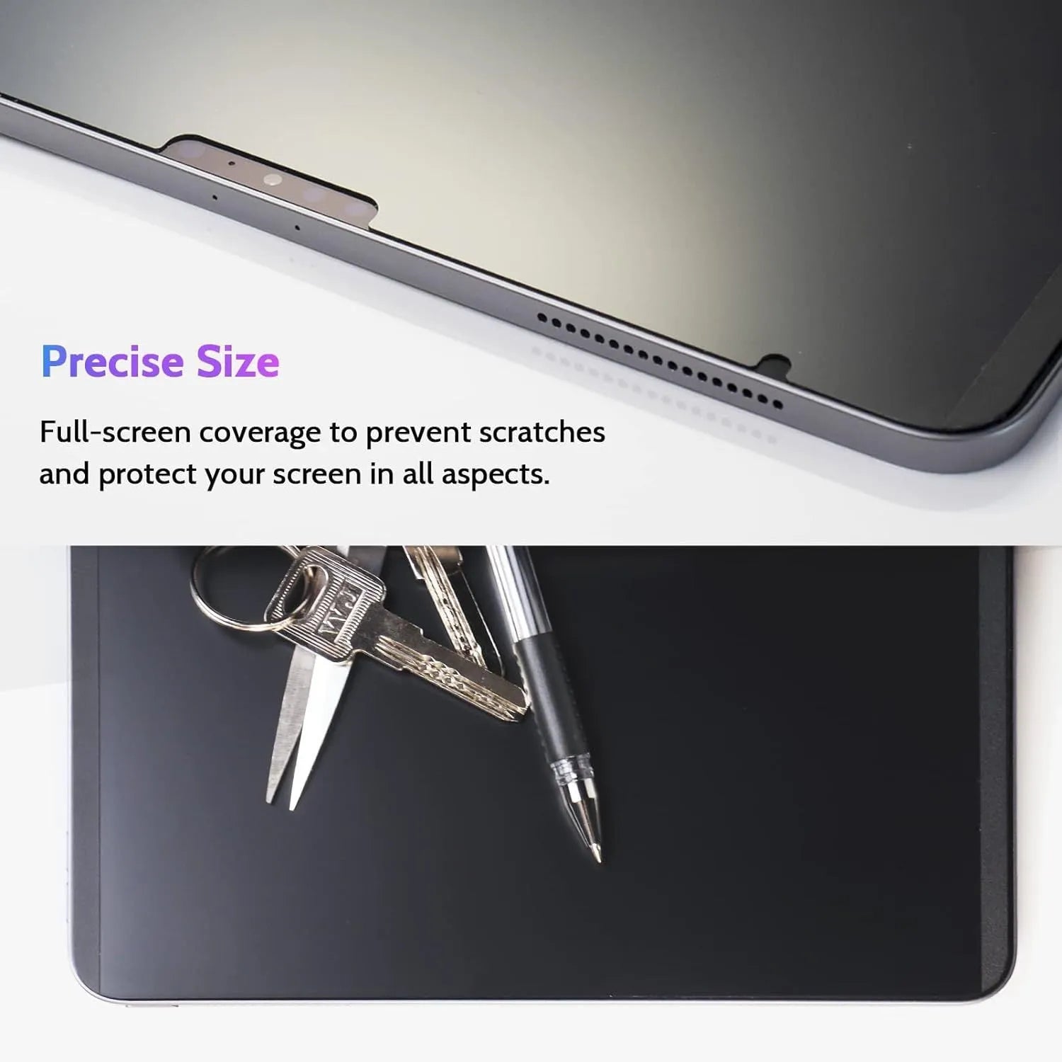 Magnetic anti peeping privacy screen film for iPad with attached storage clip on packaging colour card