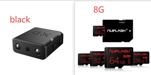 1080P Full HD mini camera with IR-CUT night vision motion detection black