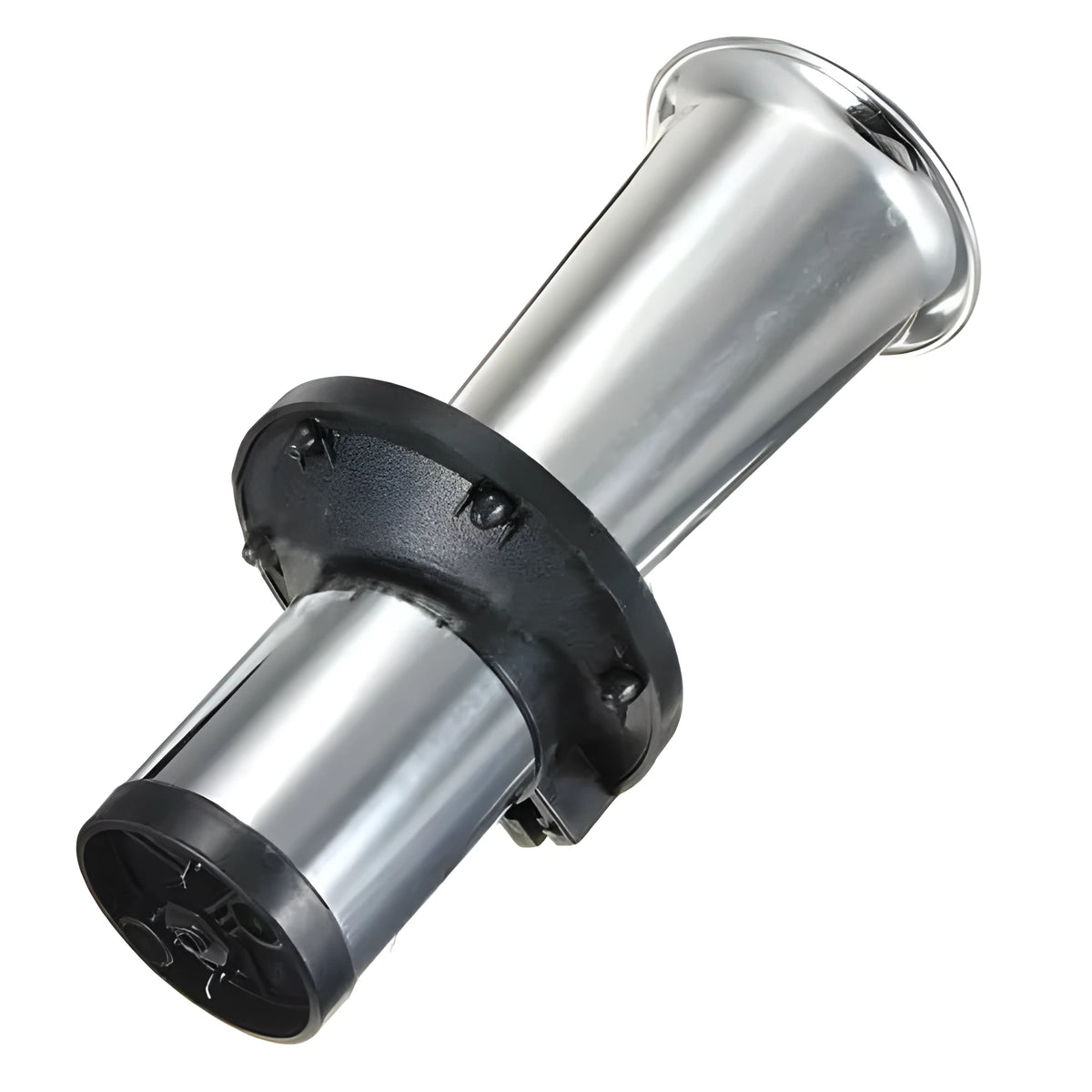 12v black modified car horn with silver colour accents for universal vehicle fit