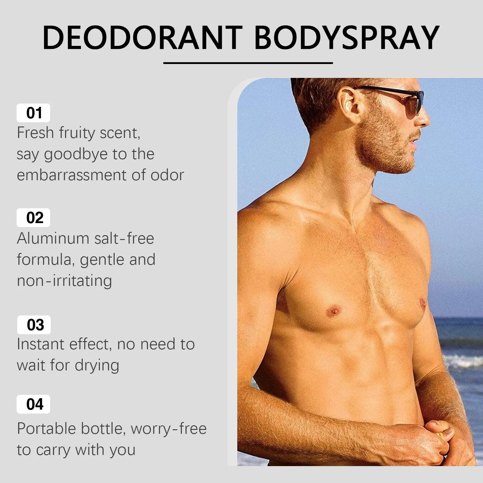 Men's fruit fragrance care spray bottle 100ml with natural mango citrus oils