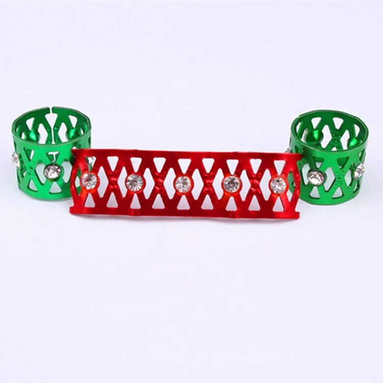 Aluminium wig decoration hair ring in metallic colours with hollow jeweled construction