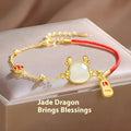 Women's silver-plated Dragon zodiac bracelet with Hetian jade and New Chinese style design