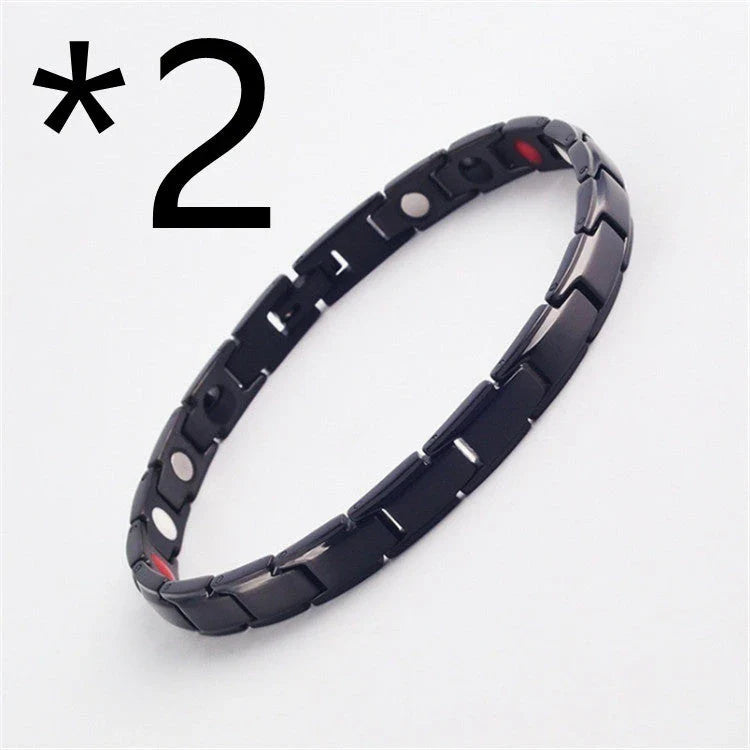 Stylish therapy bracelet with metal design for arthritis pain relief, weight loss, and energy boost