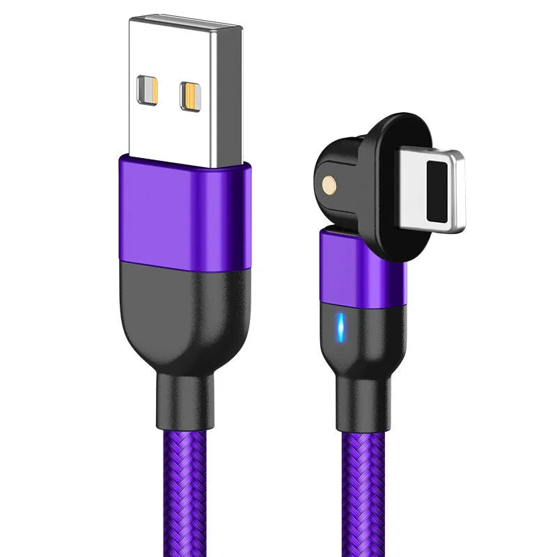 Magnetic three-in-one charging data cable with aluminium alloy connector and black nylon braided cable