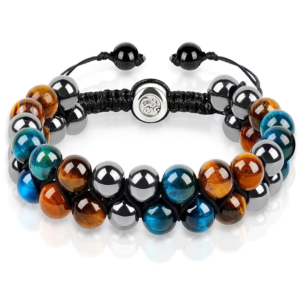 Manually crafted cat's eye bracelet with auspicious elephant elements and alloy construction