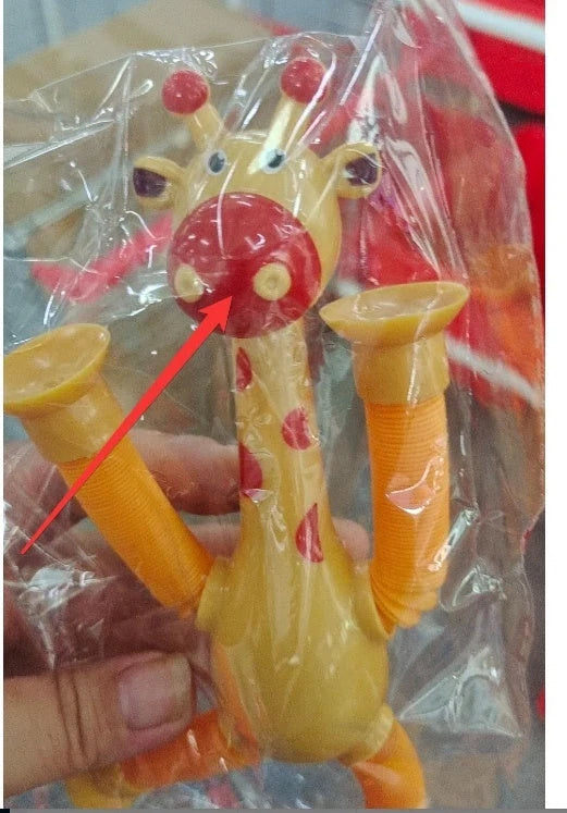 Giraffe Tubes Sensory Toys in various colors for stress relief and sensory play