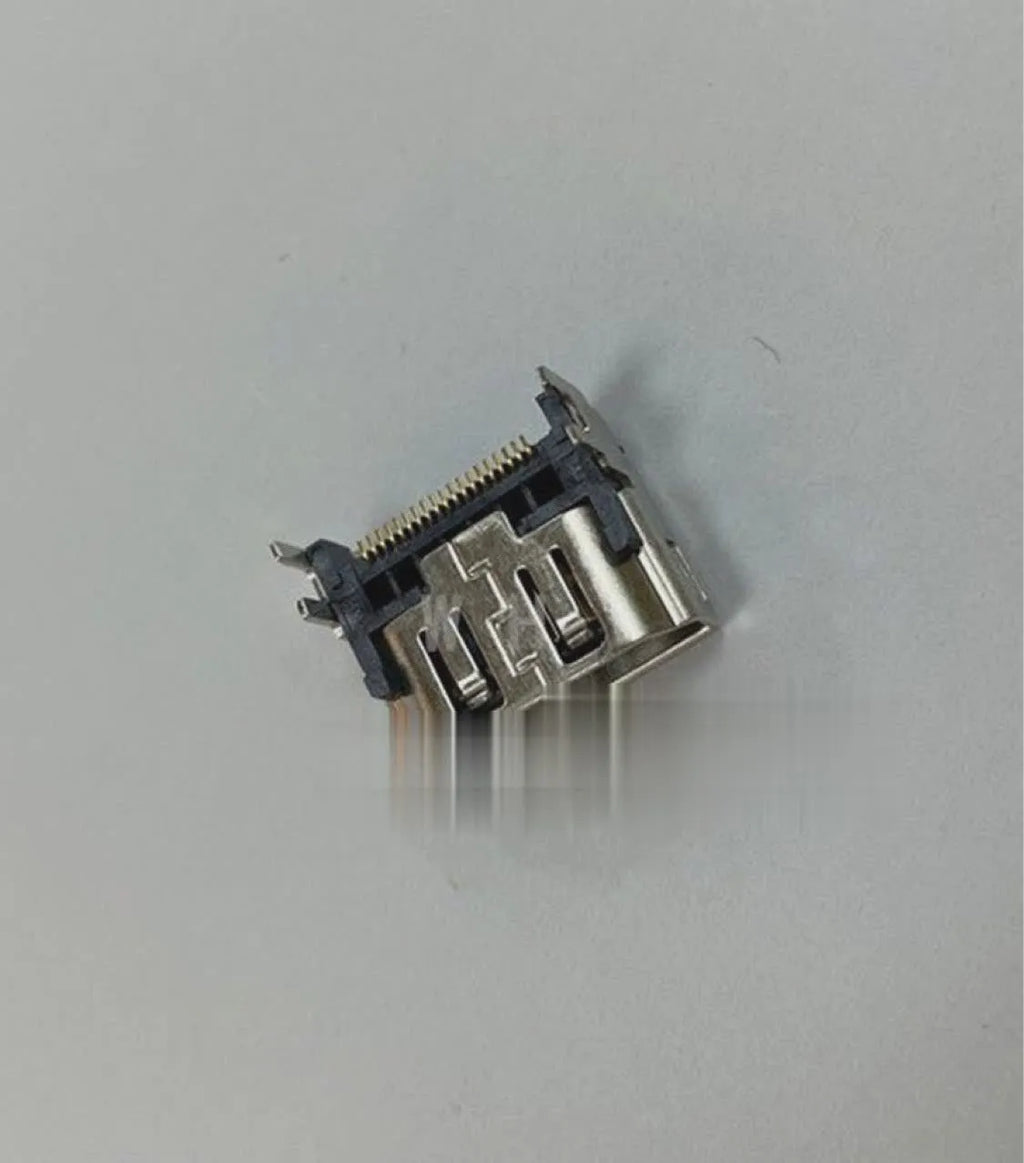 Silver HDMI interface host socket for motherboard mounting and repair.
