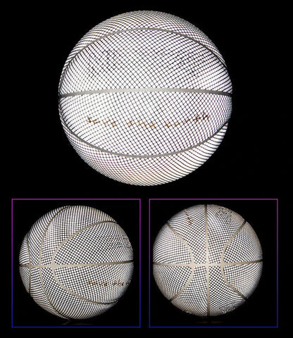 Glowing luminous fluorescent basketball with unique reflective effects for night games