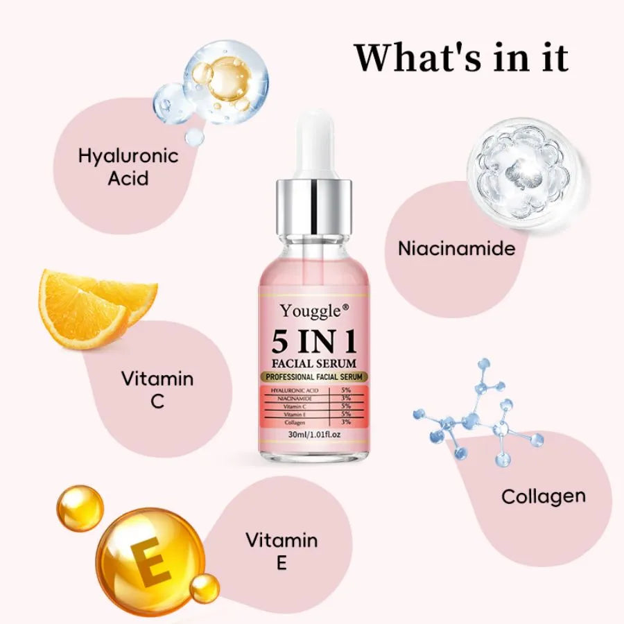 30 ml 5-in-1 face serum bottle for brighter even complexion daily skincare