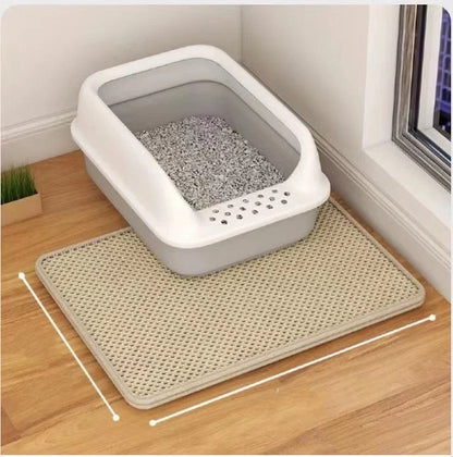 Double layer cat litter mat in various colours and sizes, designed to reduce litter tracking