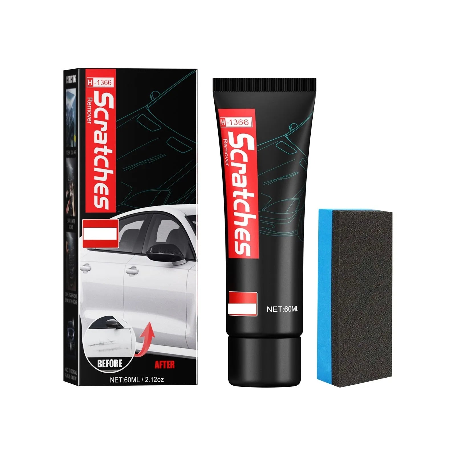 60ml tube of automotive scratch repair cream for car paint scratch removal