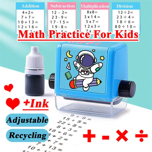 Math Roller Stamp for addition, subtraction, multiplication, and division practice