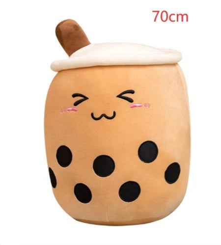 Strawberry Milk Tea Plush Boba Cup Toy in various colours and sizes