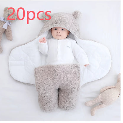 Cotton blend baby quilted sleeping bag wrapper in khaki colour showing quilted pattern and secure fastenings