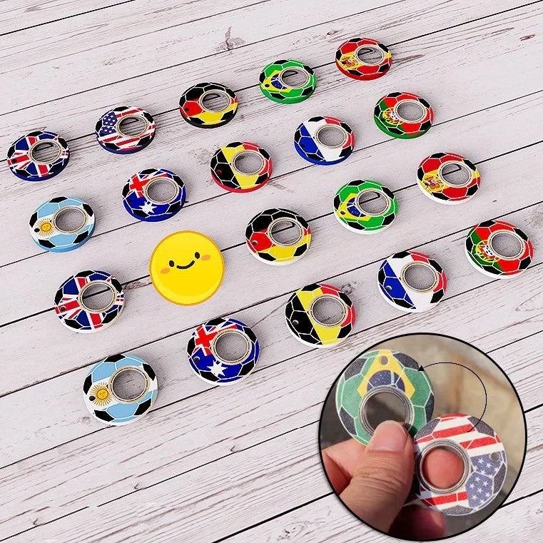 Football World Cup themed fidget spinner keychain with bottle opener for stress relief