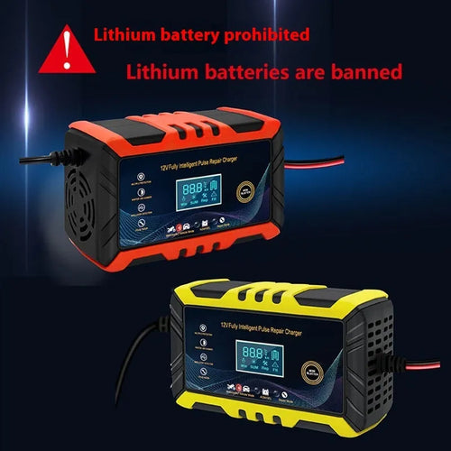 12V 6A RX-04 series automobile battery charger with US plug in red colour