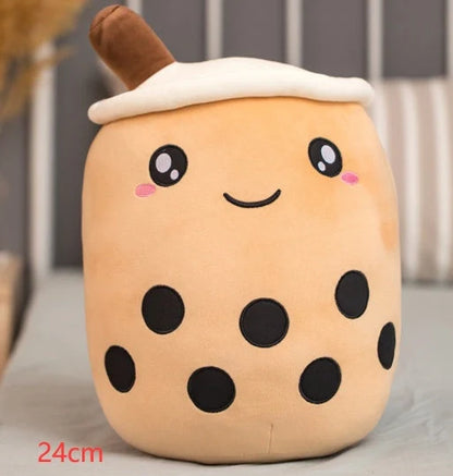 Strawberry Milk Tea Plush Boba Cup Toy in various colours and sizes