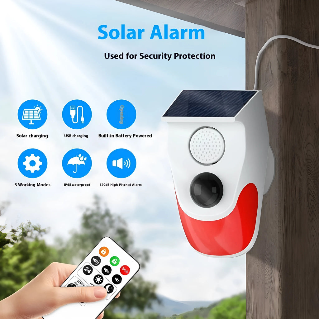 Solar infrared alarm animal drive warning indicator with wireless detection and remote control