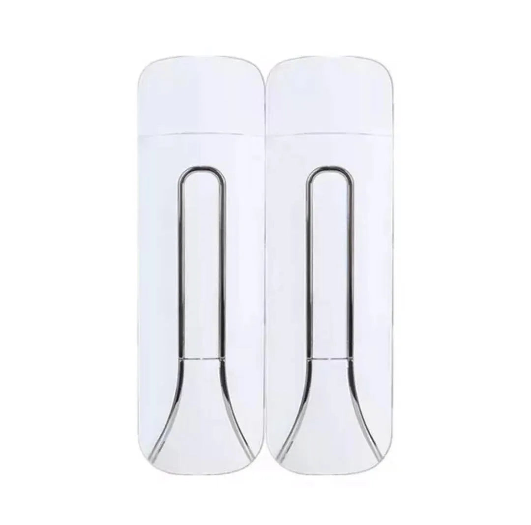 Wall-mounted manual press shampoo dispenser in white ABS plastic with single head, 5.8 x 7 x 23.5 cm