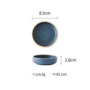 Matte ceramic plate set with sesame point glaze, microwave and dishwasher safe