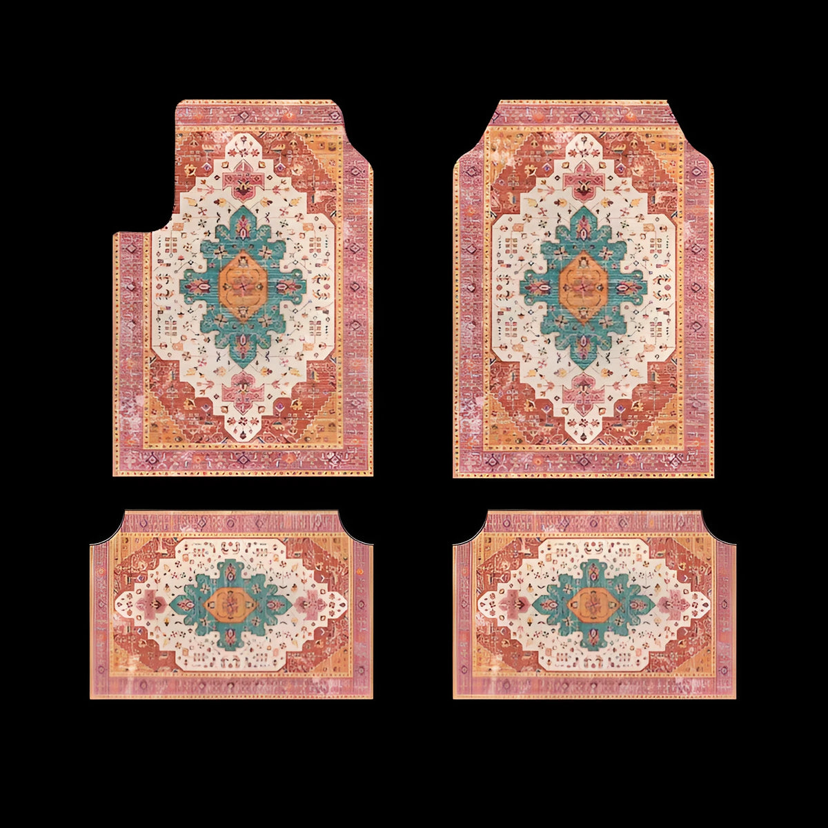 Retro Persian geometric pattern dust-proof stain-resistant car foot mat Polyester Fibre 33x44cm 44x68cm