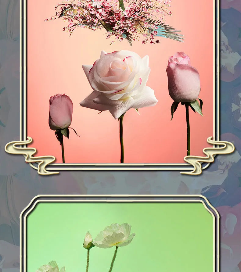 Flower Crane metal puzzle kit in colour box, showing assembled crane model with LED light