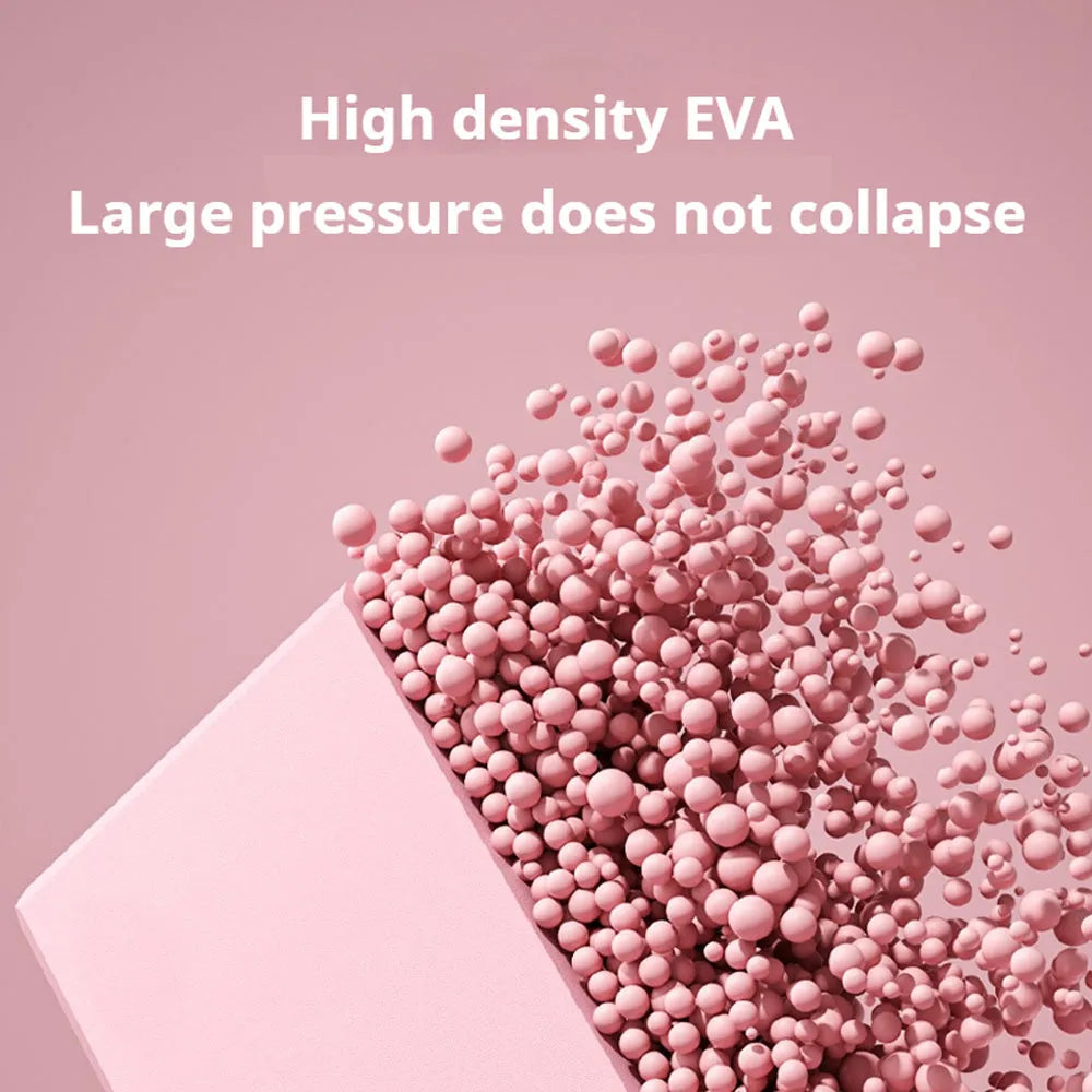 Solid colour EVA foam yoga block showing hexagonal facets with ridges, measuring 23x15x7.6cm
