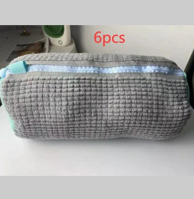 Reusable shoe wash bag with auto-lock zipper for washing machine cleaning