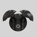 Gaming TWS earphones in Angel Wings private mold design, Black colour, with charging compartment