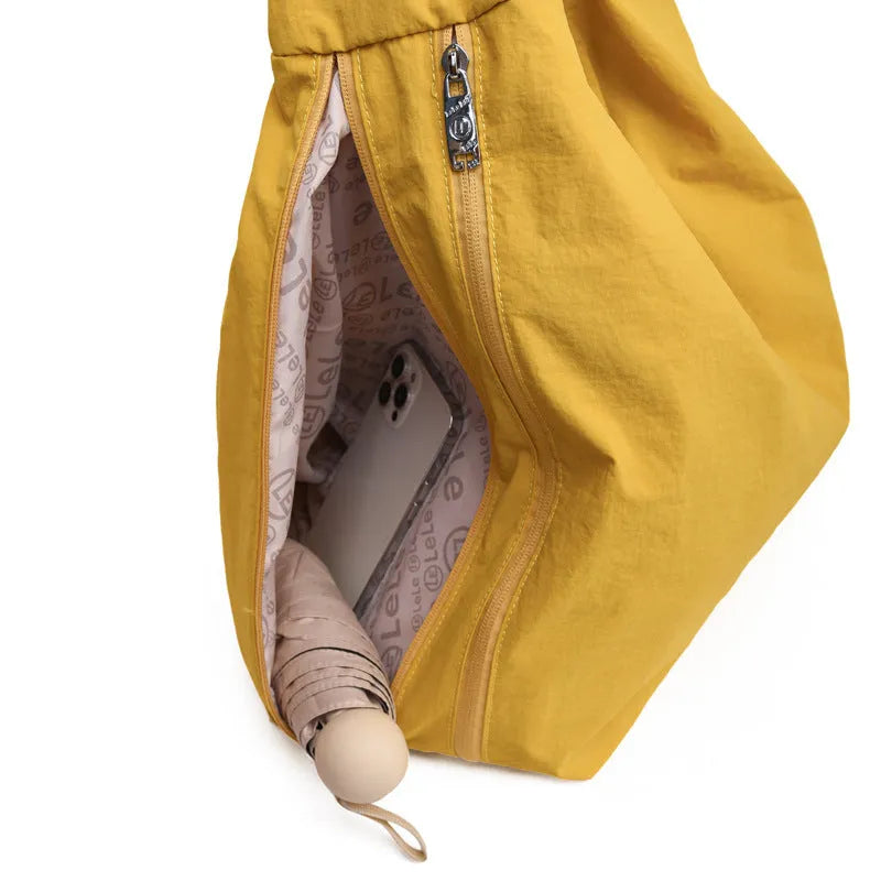 Heart-shaped nylon underarm bag in four colours with crossbody strap