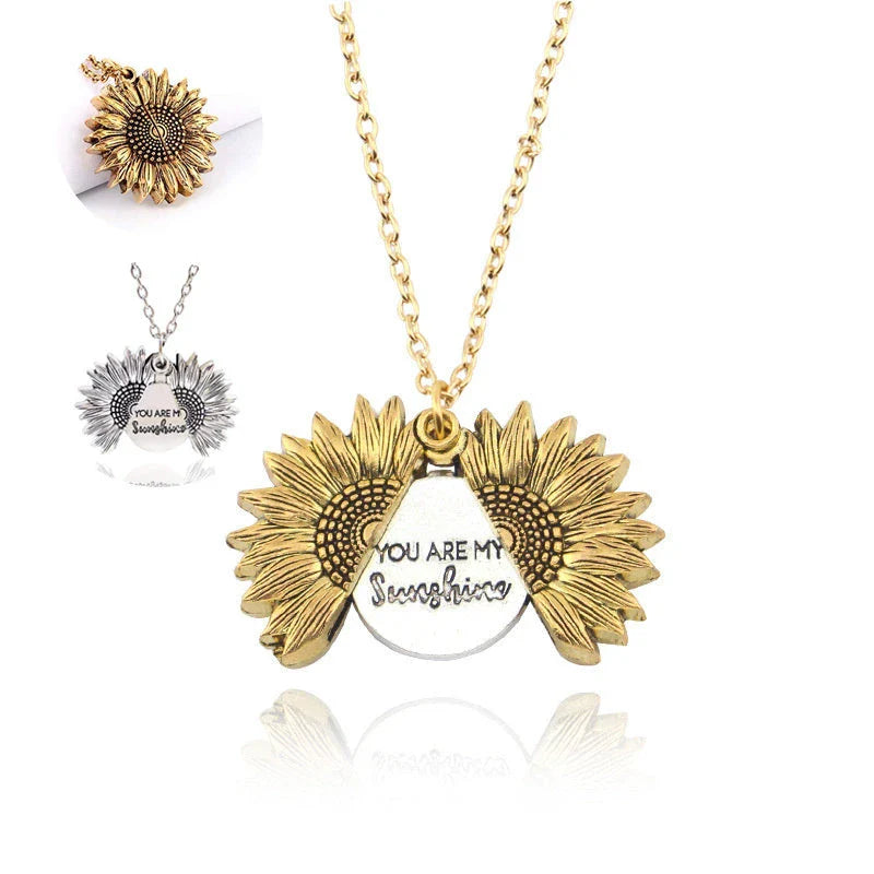 Radiant sunflower pendant necklace in various colors and quantities