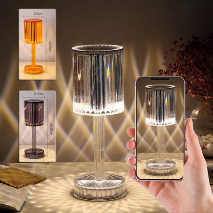 Elegant crystal table lamp with dimmable LED lighting for home decor
