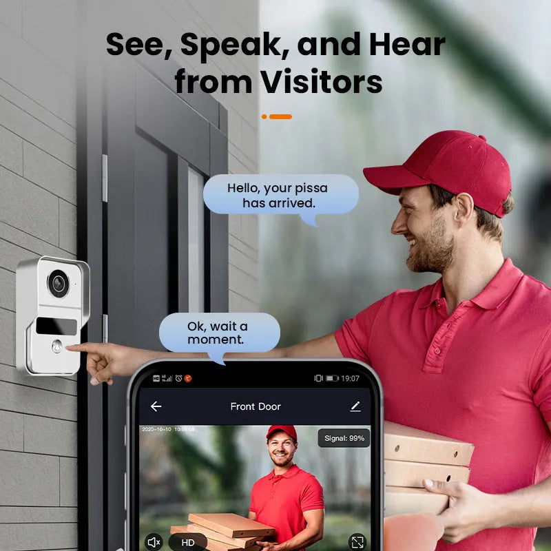 10-inch video intercom doorbell system with outdoor camera unit and installation kit