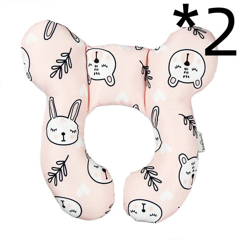 U-shaped baby head support pillow in various styles for car safety seats