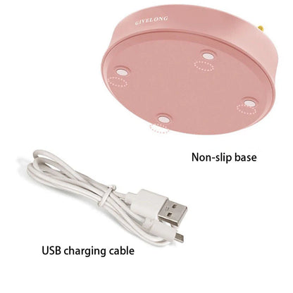 Flower LED Desk Lamp with adjustable brightness and wireless charging in yellow, blue, pink, and green