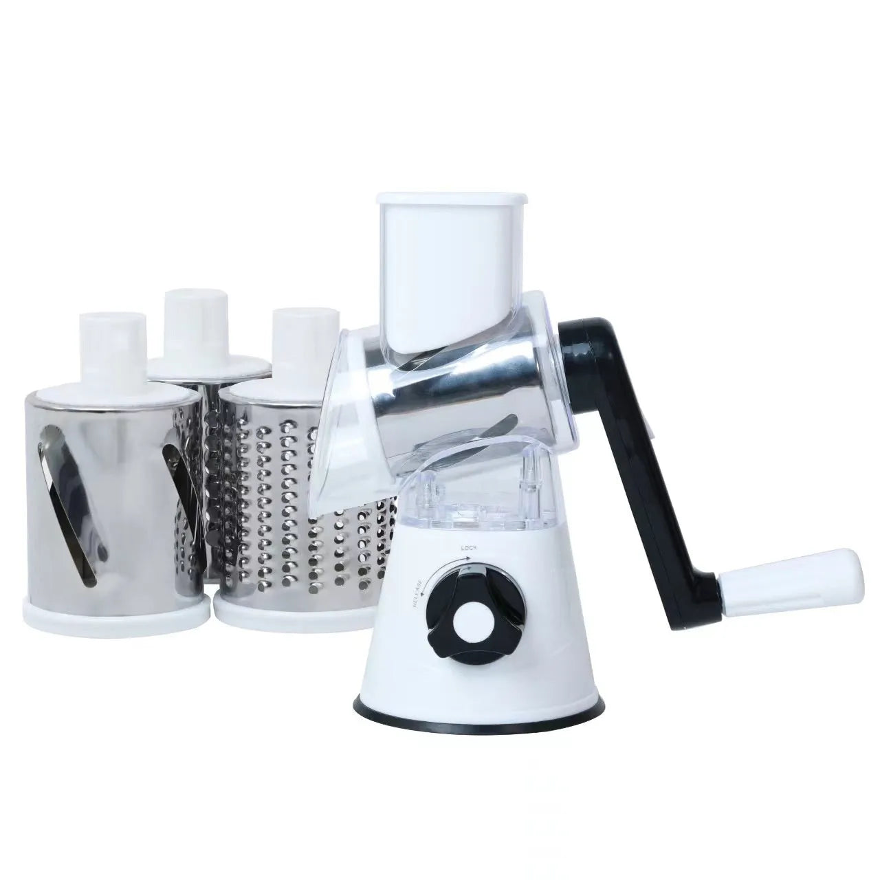 Multi-function vegetable chopper kitchen gadget with suction cup base in four colour options