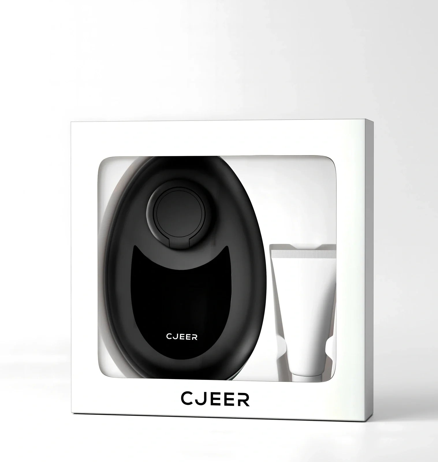 CJEER green crystal hair eraser with nano-glass surface and metal grip ring for painless leg arm removal, includes soothing gel