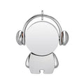 Personalised metal USB flash drive with cartoon musician design in silver and rose gold finishes