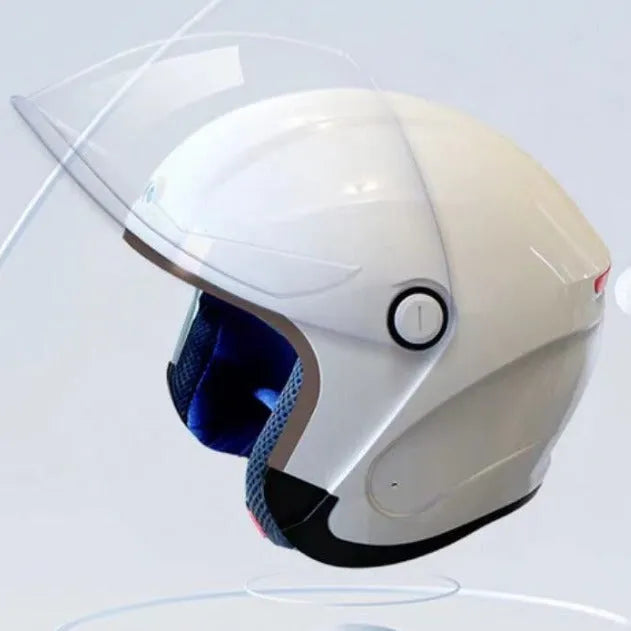 H2 Pro 3/4 smart half motorcycle helmet with AI voice and Bluetooth in ABS plastic, black colour